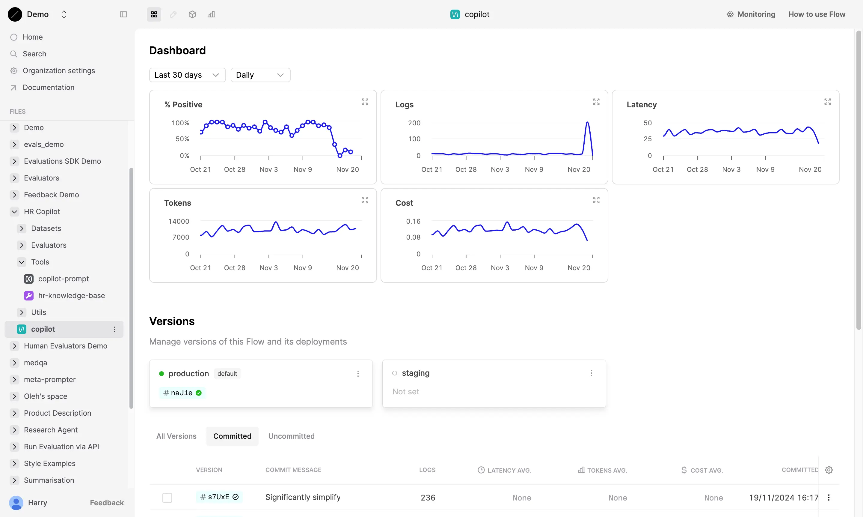 Humanloop Dashboard